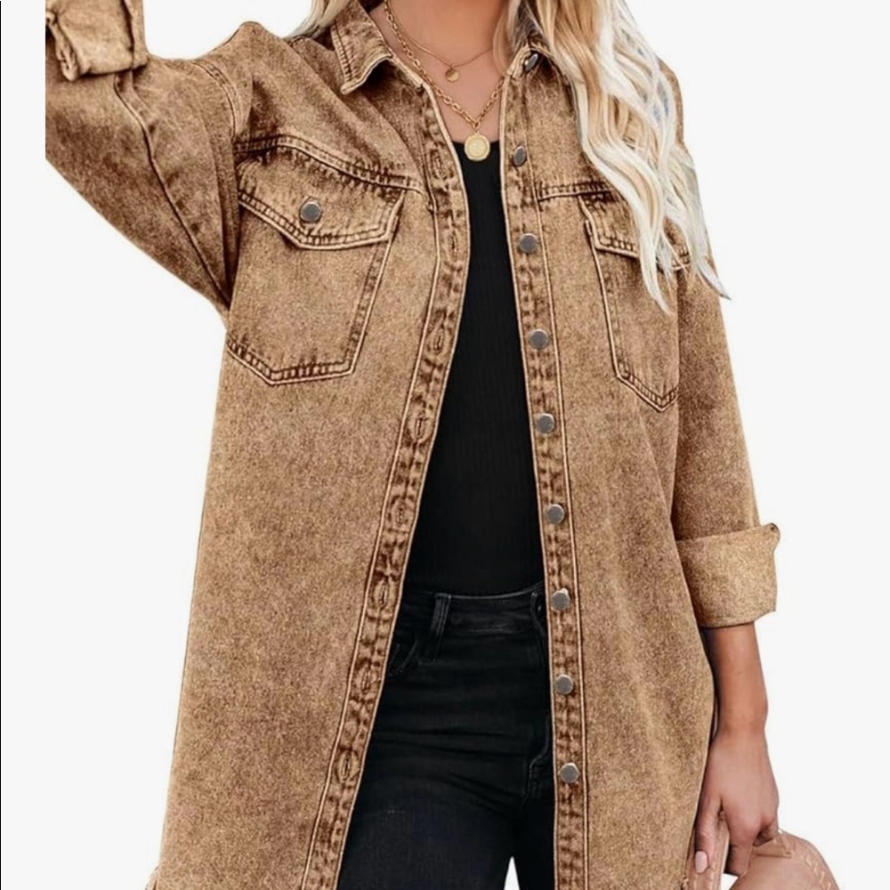 Khaki Shacket - image 1